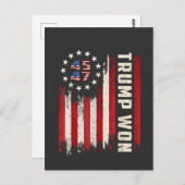 Wir gewinnen TRUMP INAUGURATION American Flag Postkarte (Vorne/Hinten)