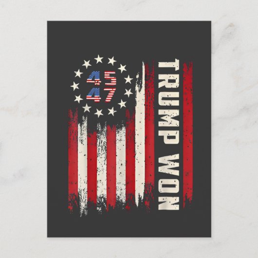 Wir gewinnen TRUMP INAUGURATION American Flag Postkarte (Vorderseite)