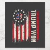 Wir gewinnen TRUMP INAUGURATION American Flag Weinetikett (Einzelnes Label)