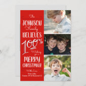 Wir glauben, 100% Urlaubsfotokarte Dankeskarte (Vorne/Hinten)