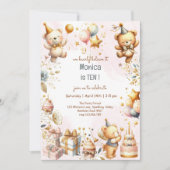 Wir glauben früh, königliche Teddy Bär Kindergebur Einladung (Vorderseite)