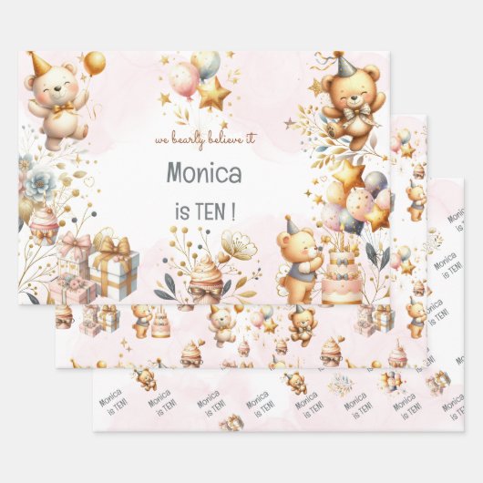 Wir glauben früh, königliche Teddy Bär Kindergebur Geschenkpapier Set (Set)