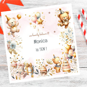 Wir glauben früh, königliche Teddy Bär Kindergebur Serviette