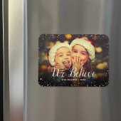 Wir glauben | Glitz Imitats Glitzer Foto Overlay Magnet