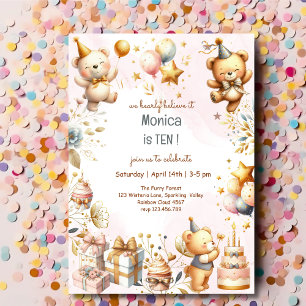 Wir glauben kaum, königlicher Teddybär Kindergebur Einladung