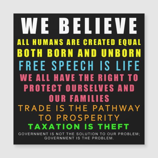 Wir glauben Magneten Magnetkarte (Vorderseite)