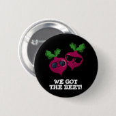 Wir Got die Beet Funny Veggie Pun Dark BG Button (Vorne & Hinten)