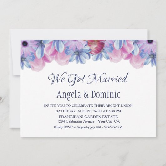 Wir Got die Hochzeitsempfehlung mit Verheiratetem Einladung (Vorderseite)