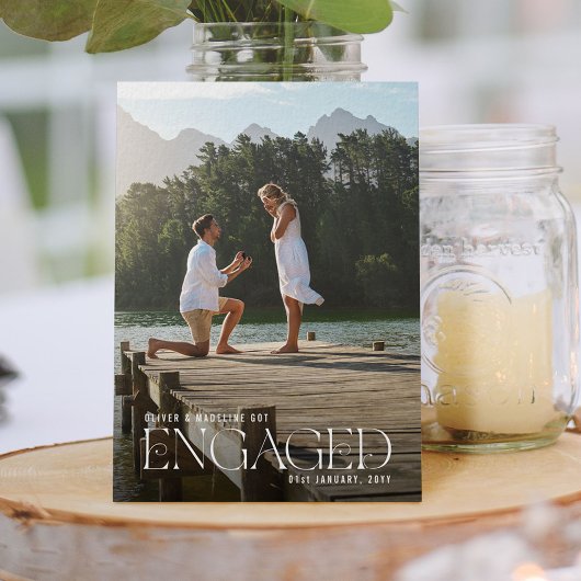 Wir Got eine Verlobte Foto-Engagement-Partei Ankündigung