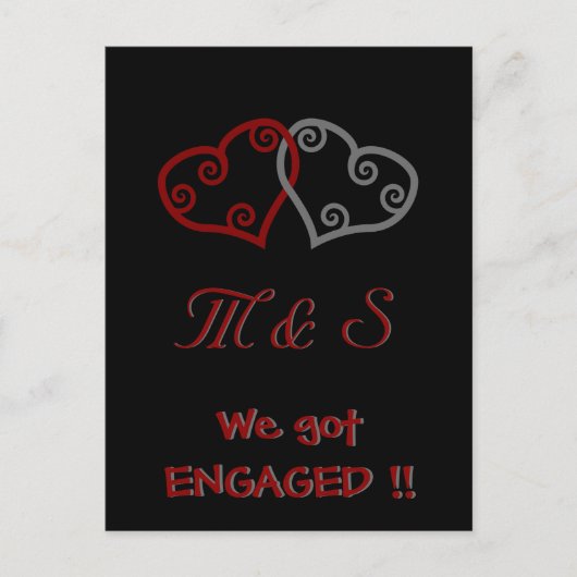 Wir got gerade VERLOBTES! Postkarte (Vorderseite)