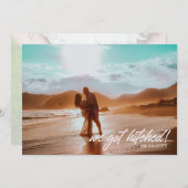 Wir Got Hitched Wedding Foto Ankündigung (Vorne/Hinten)