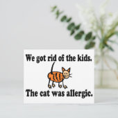 Wir Got Kinder, die allergische Katze Postkarte (Stehend Vorderseite)