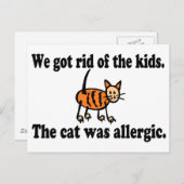 Wir Got Kinder, die allergische Katze Postkarte (Vorne/Hinten)