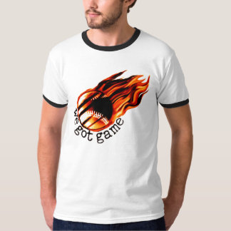 Wir got Spiel mit loderndem Baseball T-Shirt