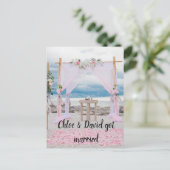 Wir got verheiratet! Ankündigung der Ehe Postkarte (Stehend Vorderseite)