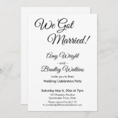 "Wir Got Verheiratet!" Einfache Elegante Hochzeit Einladung (Vorne/Hinten)