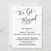 "Wir Got Verheiratet" Elegante Rezeption nach Hoch Einladung (Vorderseite)