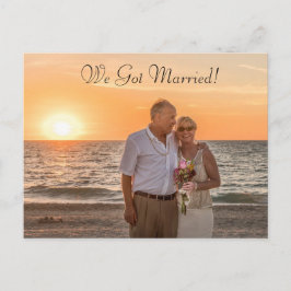 Wir Got Verheiratet" Hochzeiten oder Elopement Ank Ankündigungspostkarte