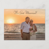 Wir Got Verheiratet" Hochzeiten oder Elopement Ank Ankündigungspostkarte (Vorderseite)