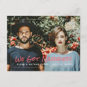 "Wir Got Verheiratet" Hochzeitsankündigung Postkar Ankündigungspostkarte