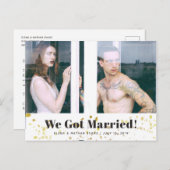 "Wir Got Verheiratet" Hochzeitsankündigung Postkar Ankündigungspostkarte (Vorne/Hinten)