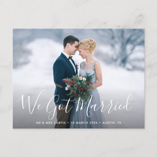 WIR GOT VERHEIRATET | Hochzeitserklärung Postkarte (Vorderseite)