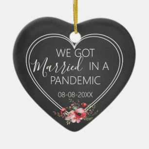 Wir got verheiratet in einer Pandemie ersten Hochz Keramik Ornament