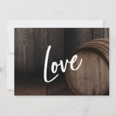 Wir Got Verheiratet! Lässige Handschrift Wood Barr Einladung (Rückseite)