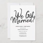 "Wir Got Verheiratet!" Lässige Script-Hochzeitsemp Einladung (Vorderseite)