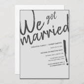 "Wir Got Verheiratet!" Lässige Script-Hochzeitsemp Einladung (Vorne/Hinten)