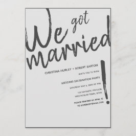 "Wir Got Verheiratet!" Lässige Script-Hochzeitsemp Einladung