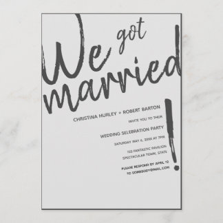 "Wir Got Verheiratet!" Lässige Script-Hochzeitsemp Einladung