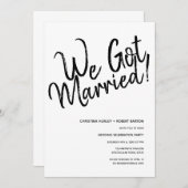 "Wir Got Verheiratet!" Lässige Script-Hochzeitsemp Einladung (Vorne/Hinten)