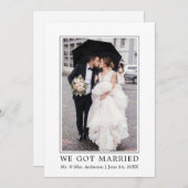 Wir Got Verheiratet modern Minimalistisch einfach Ankündigung (Vorne/Hinten)