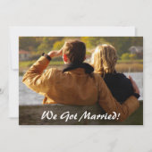 Wir Got Verheiratet! Post Wedding Party Custom Fot Einladung (Vorderseite)