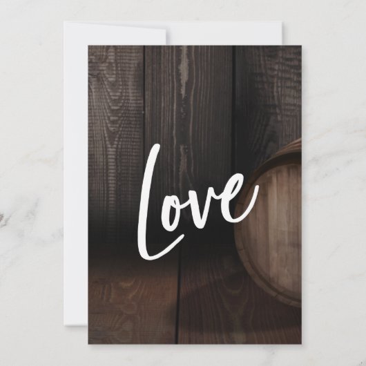 Wir Got Verheiratet! Rustikaler Empfang aus Holz Einladung (Rückseite)