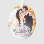 Wir Got Verheiratet während einer Pandemie Foto Ch Ornament (Vorderseite)