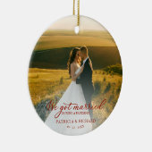 Wir Got Verheiratet während eines Pandemie-Fotos W Keramik Ornament (Rechts)