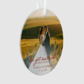 Wir Got Verheiratet während eines Pandemie-Fotos W Ornament (Vorderseite)