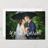 Wir Got Verheiratete Brush Script-Feier Einladung (Vorne/Hinten)