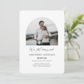wir got verheiratete Einfache Arch Foto Einladung (Stehend Vorderseite)