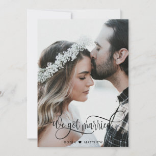 Wir Got Verheiratete, elegante Black Script Foto H Ankündigung