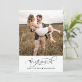 Wir Got Verheiratete, elegante Foto Hochzeit Ankündigung (Stehend Vorderseite)