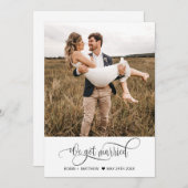 Wir Got Verheiratete, elegante Foto Hochzeit Ankündigung (Vorne/Hinten)