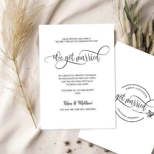 Wir got Verheiratete, elegante, moderne Verheirate Ankündigung
