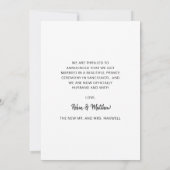 Wir Got Verheiratete, elegante Script-Foto Hochzei Ankündigung (Rückseite)