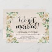 Wir got verheiratete Elopement Empfang Einladungsk Einladung (Vorne/Hinten)