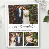 Wir Got Verheiratete Herzkalligraphie 3 Foto Hochz Ankündigung