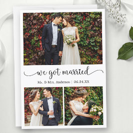 Wir Got Verheiratete Herzkalligraphie 3 Foto Hochz Ankündigung