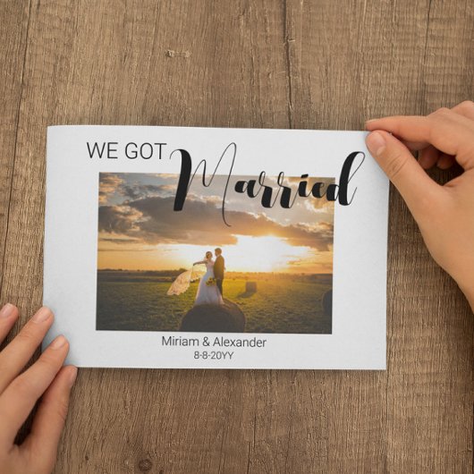 Wir got verheiratete Hochzeitsankündigung Postkart Postkarte